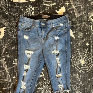 Torrid Distressed Blue Skinny Jeans